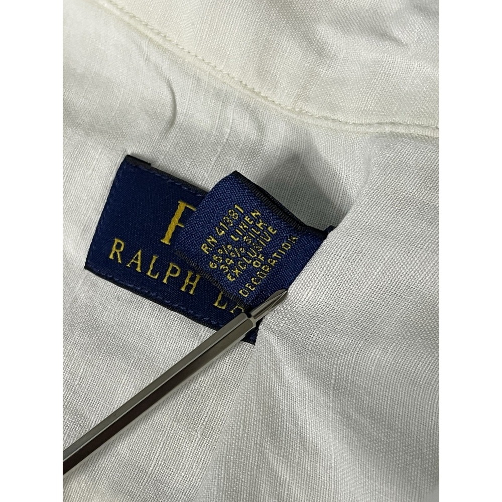 Polo Ralph Lauren Linen Silk Shirt Men's Size XL White Short Sleeve Button Up - Picture 3 of 7